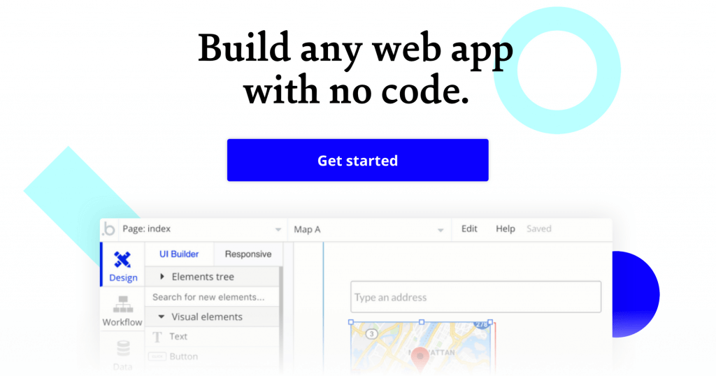 Bubble provides drag and drop tools that enable clients to build applications better and faster