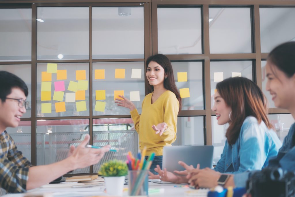 Business Startup Teamwork Brainstroming and Education concept.