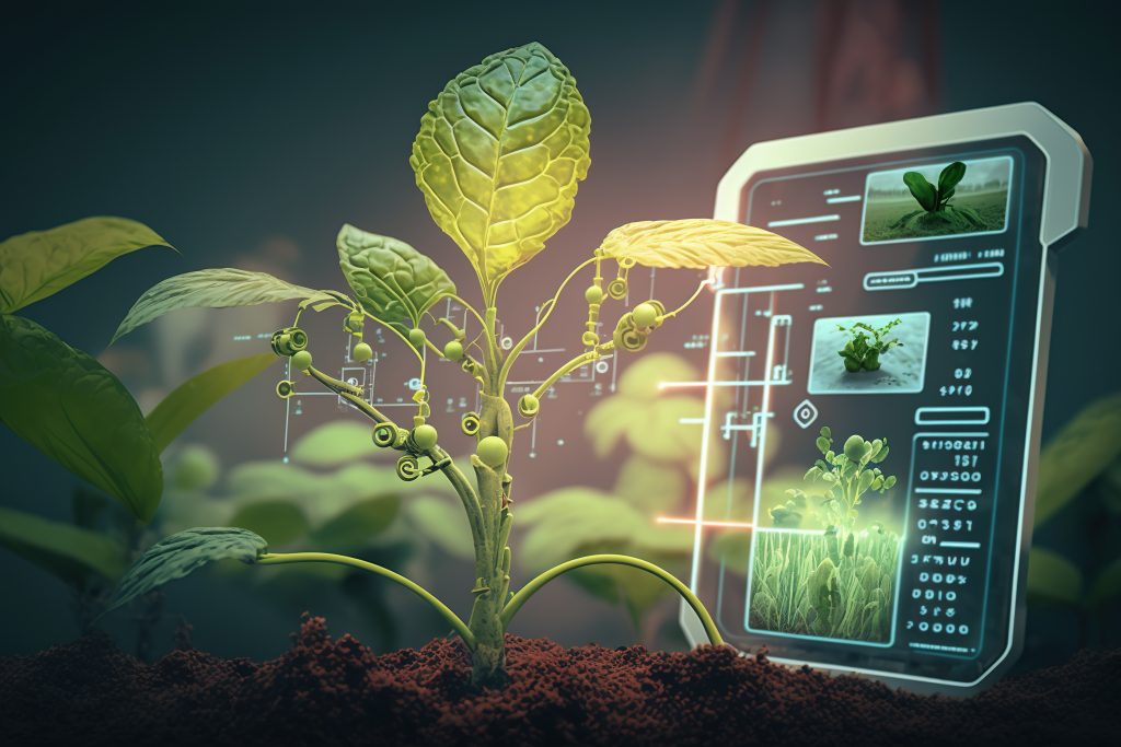 plant is surrounded by smart phone that says smart it
