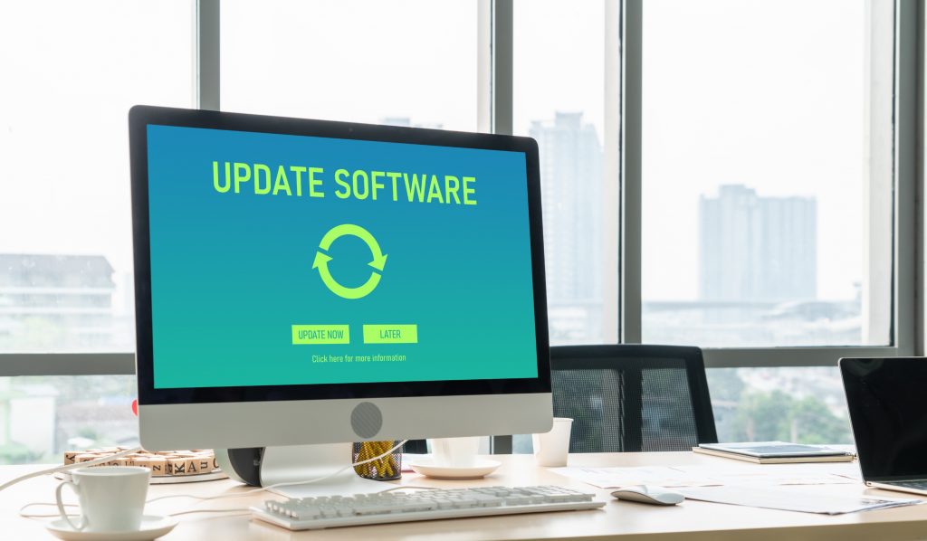 Software update on computer for modish version of device software