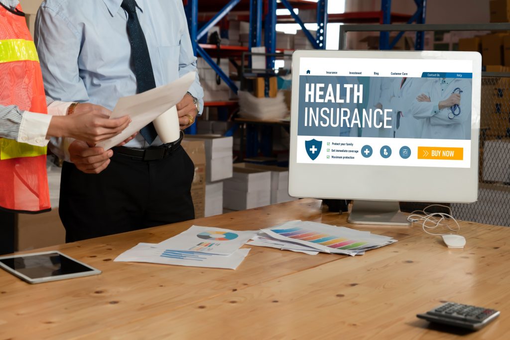 Health insurance web site modish registration system