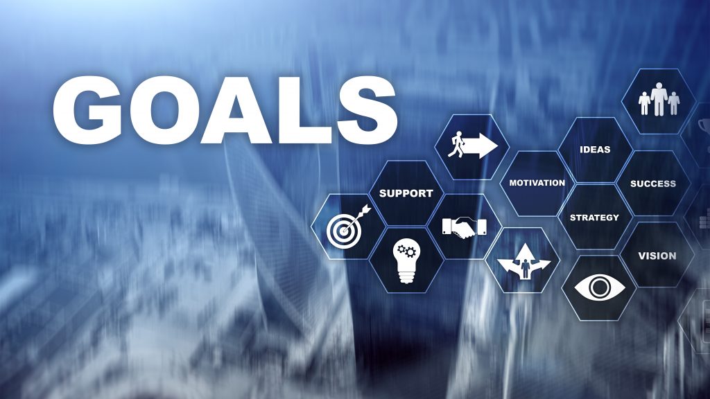 Target Goals Expectations Achievement Graphic Concept. Business development to success and growing growth.