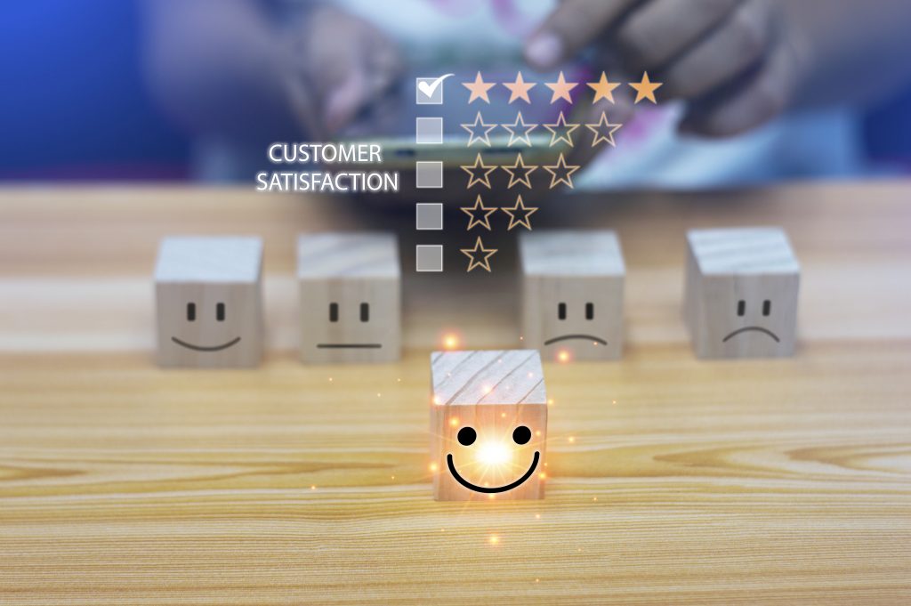 Users rate their service experience on the online application fo