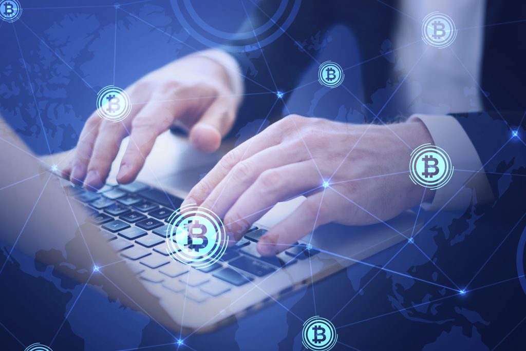 man using laptop work connect with others