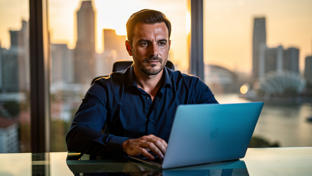 AI-Driven Crypto-Singapore fintech founder reviewing AI crypto investment strategy