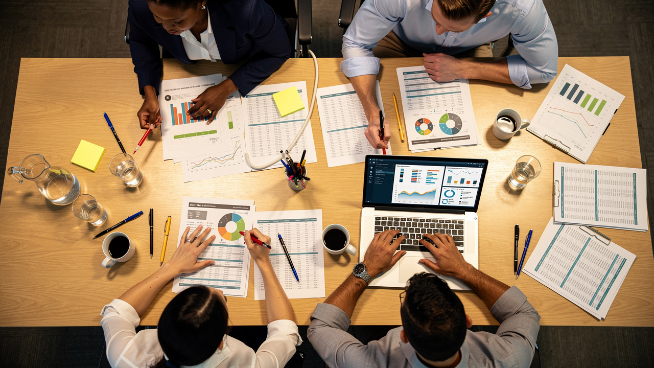 Diverse tech team reviewing AI production failure reports together