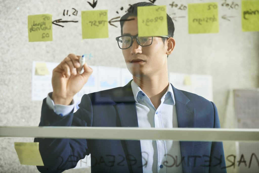 Business executive planning work