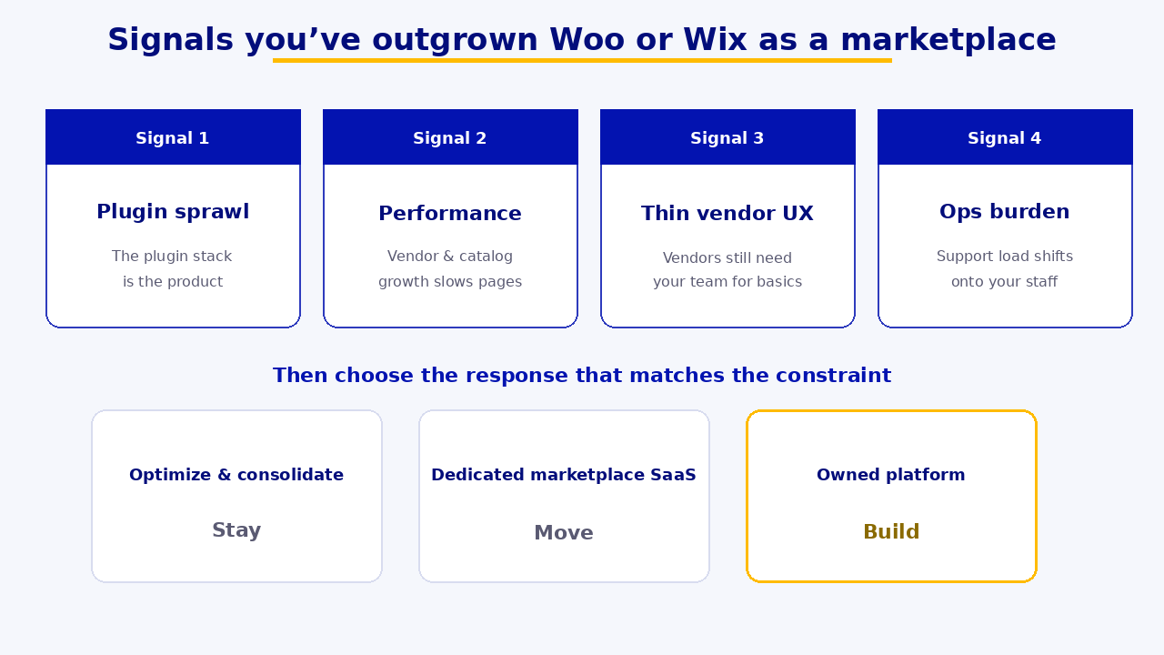 What to do when you outgrow WooCommerce or Wix as a marketplace