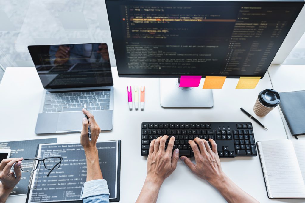Two professional programmer cooperating and working on web site