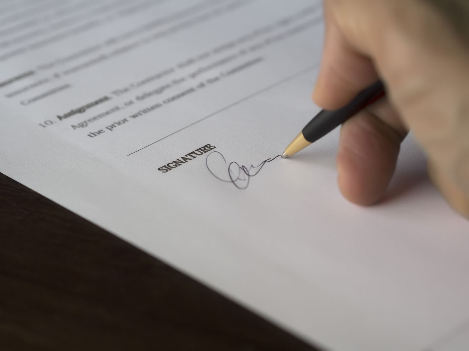 Signed B2B contract terms and approvals
