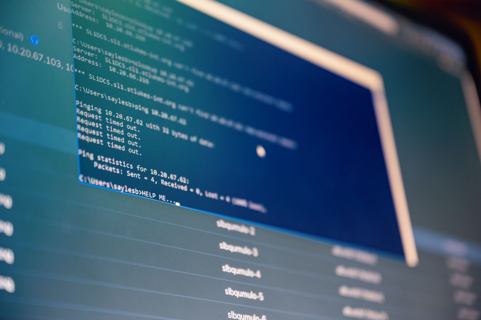 Terminal showing timed out requests, the failure Payload CMS hosting monitoring should catch