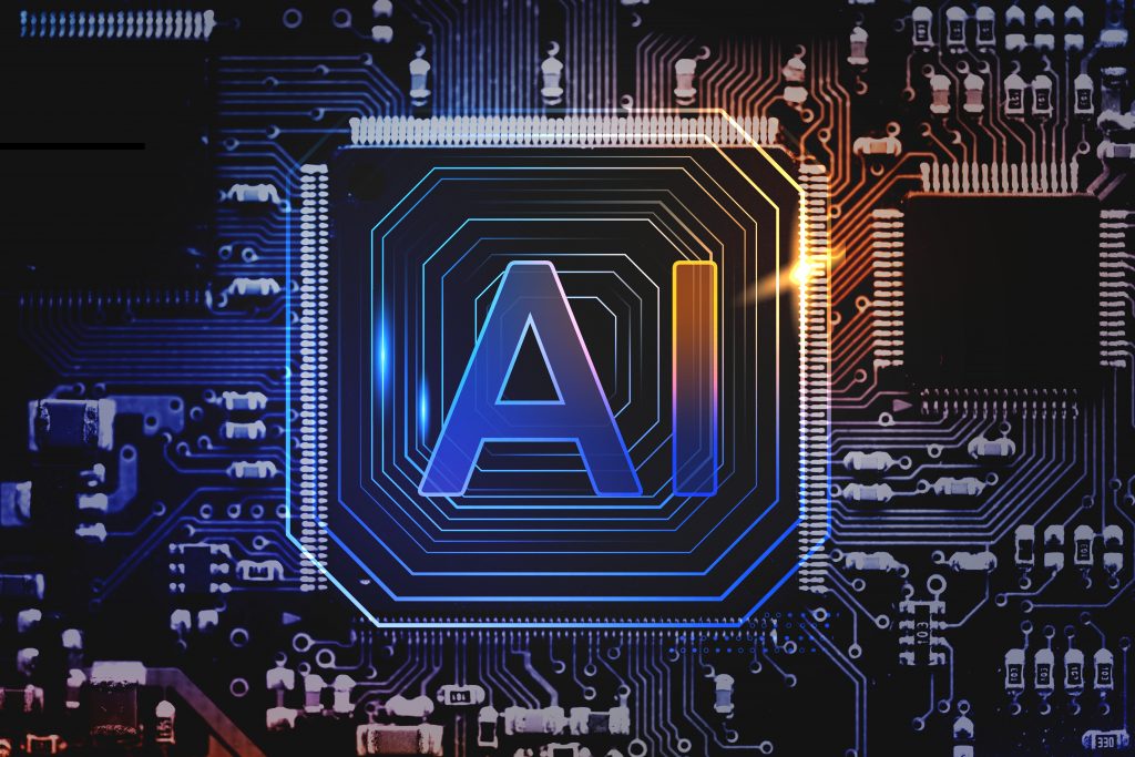 AI technology microchip background futuristic innovation technology 2026