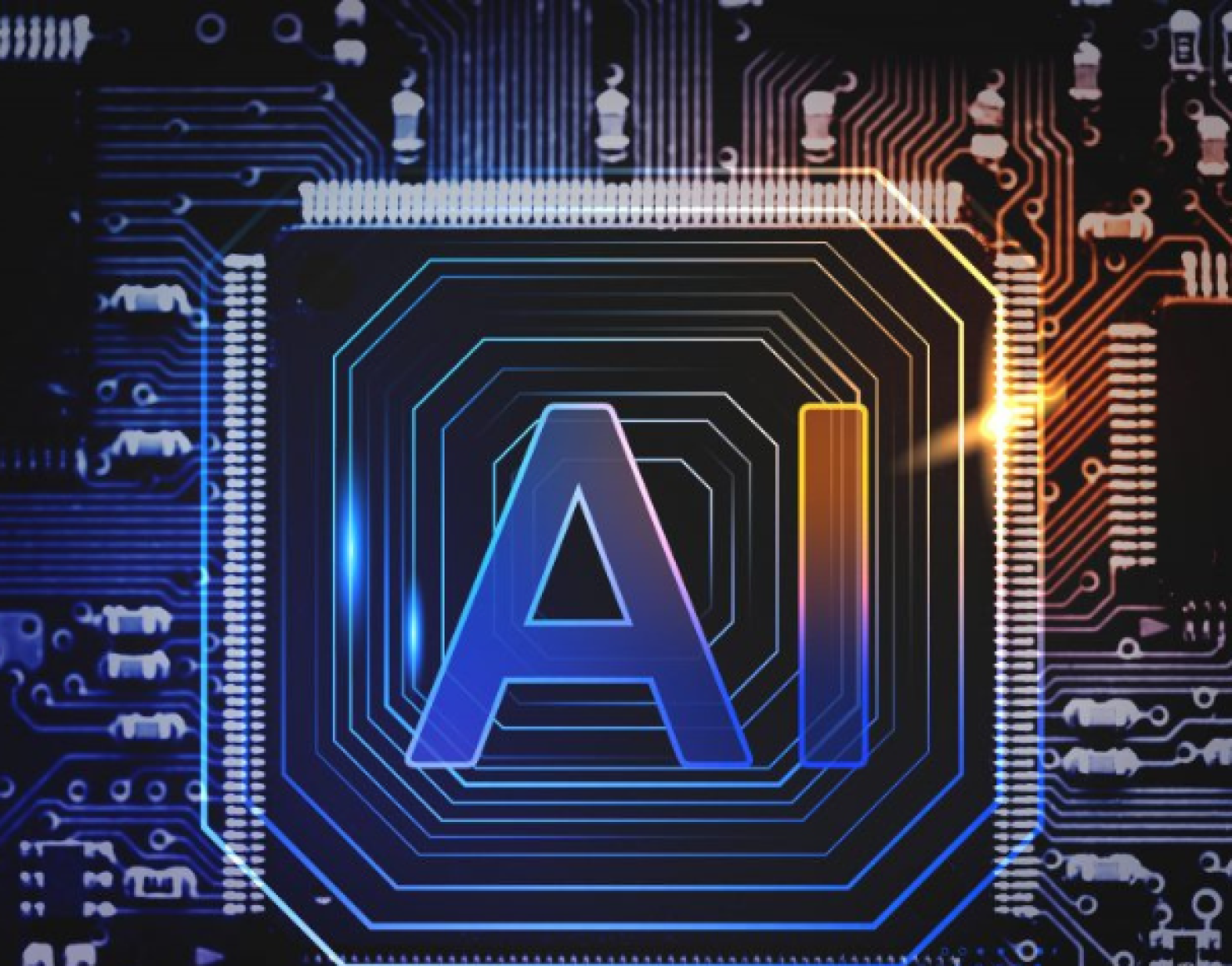 AI technology microchip background futuristic innovation technol